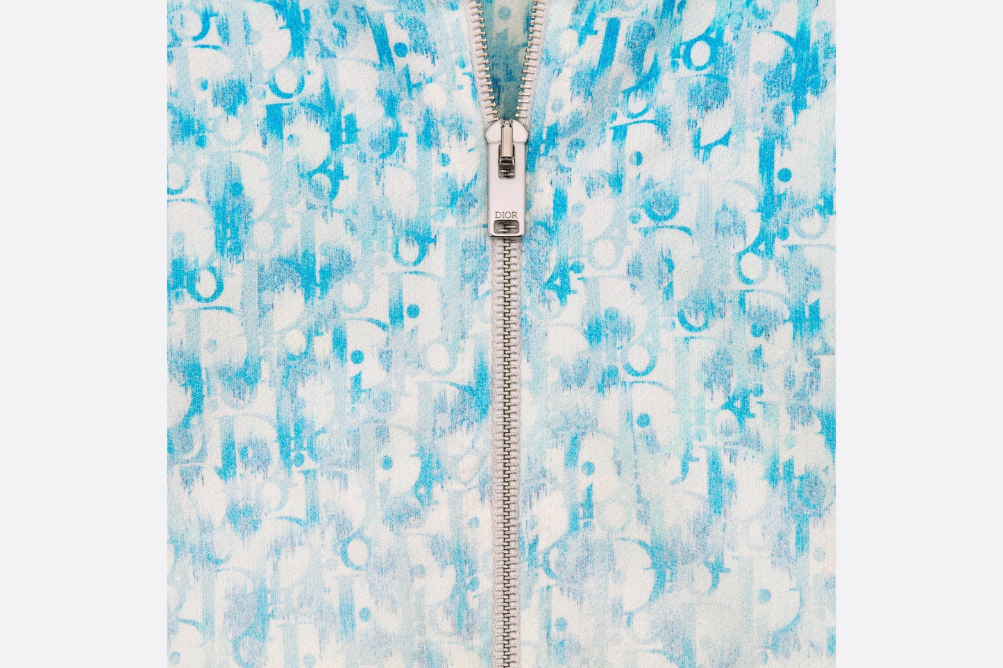 Baby Hooded Sweatshirt • Light Blue and Ivory Dior Oblique Dip-Dye Printed Cotton Fleece