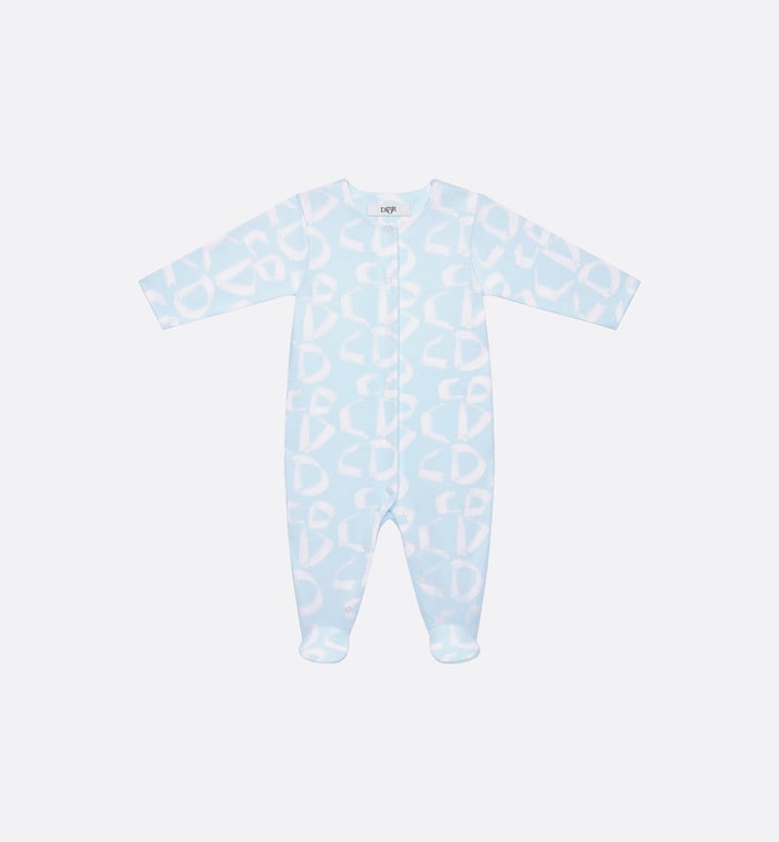 Newborn Gift Set • Light Blue Cotton Jersey with Ivory Revisited CD Motif