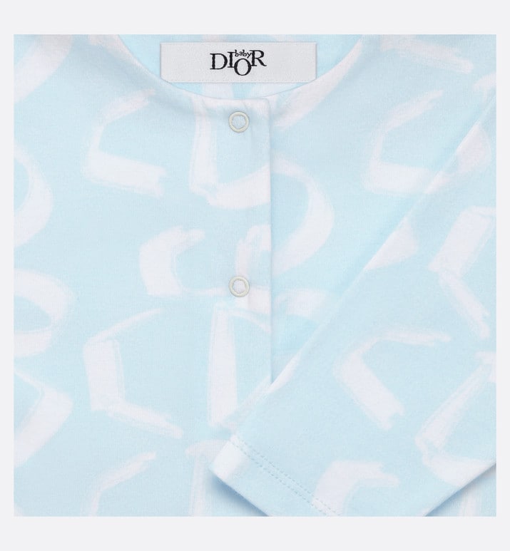 Newborn Gift Set • Light Blue Cotton Jersey with Ivory Revisited CD Motif