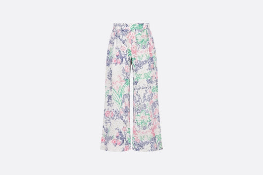 Kid's Loose Pants • Ivory Cotton Voile with Sparkly Multicolor Dior Botanica Print