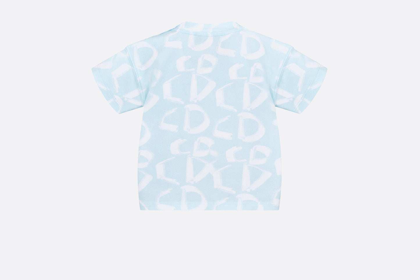 Baby T-Shirt • Light Blue Cotton Jersey with Ivory Revisited CD Motif