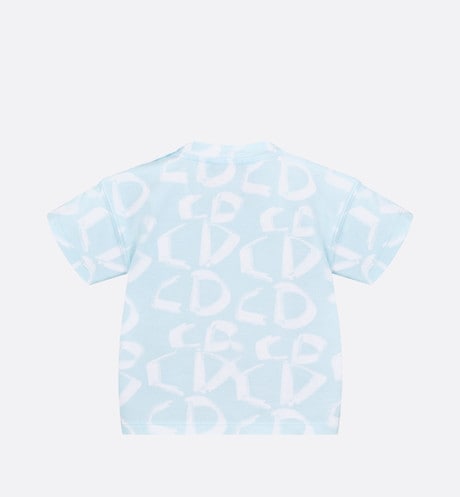 Baby T-Shirt • Light Blue Cotton Jersey with Ivory Revisited CD Motif