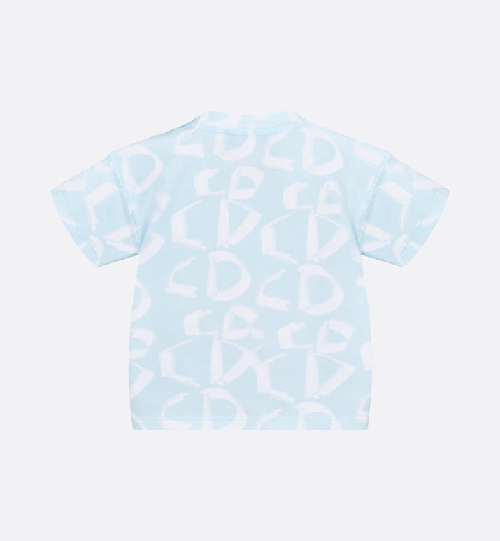 Baby T-Shirt • Light Blue Cotton Jersey with Ivory Revisited CD Motif