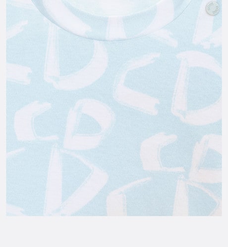 Baby T-Shirt • Light Blue Cotton Jersey with Ivory Revisited CD Motif