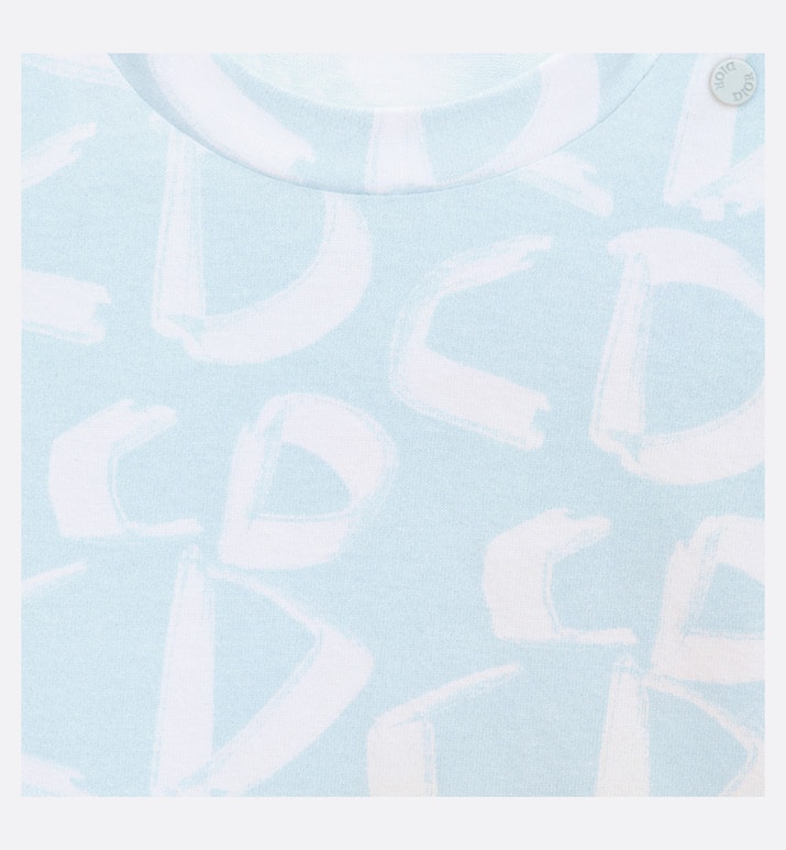 Baby T-Shirt • Light Blue Cotton Jersey with Ivory Revisited CD Motif