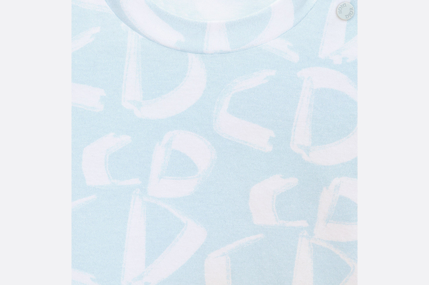 Baby T-Shirt • Light Blue Cotton Jersey with Ivory Revisited CD Motif