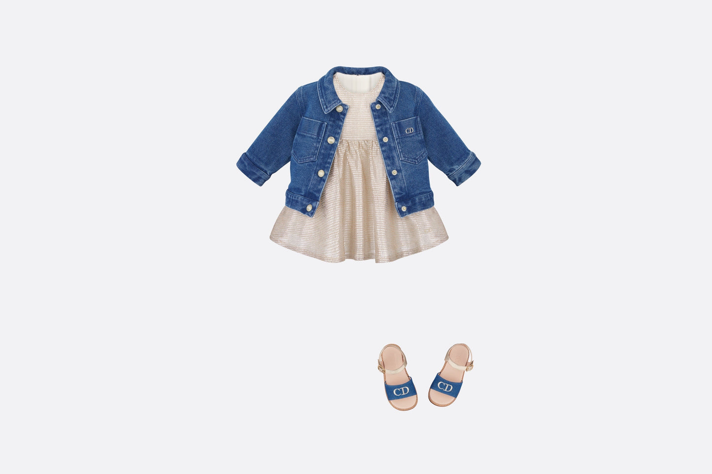 Baby Flared Dress • Pale Gold-Tone Knit