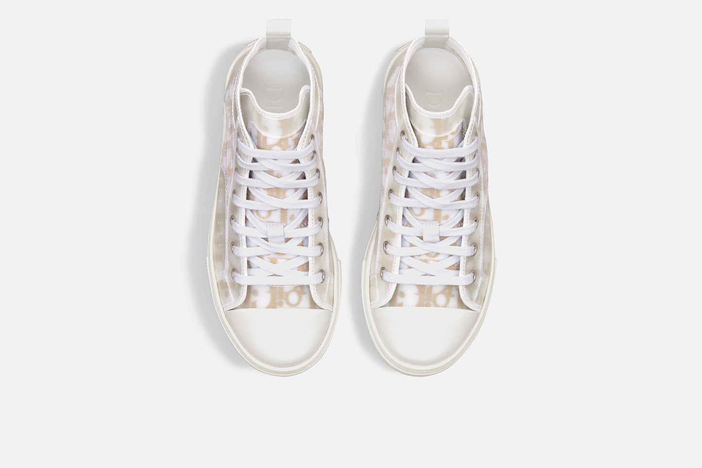 Kid's B23 High-Top Sneaker • White and Gold-Tone Dior Oblique Technical Fabric