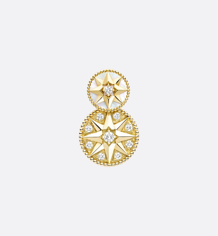 Rose Des Vents Earring • Yellow Gold, Diamonds and Mother-of-Pearl