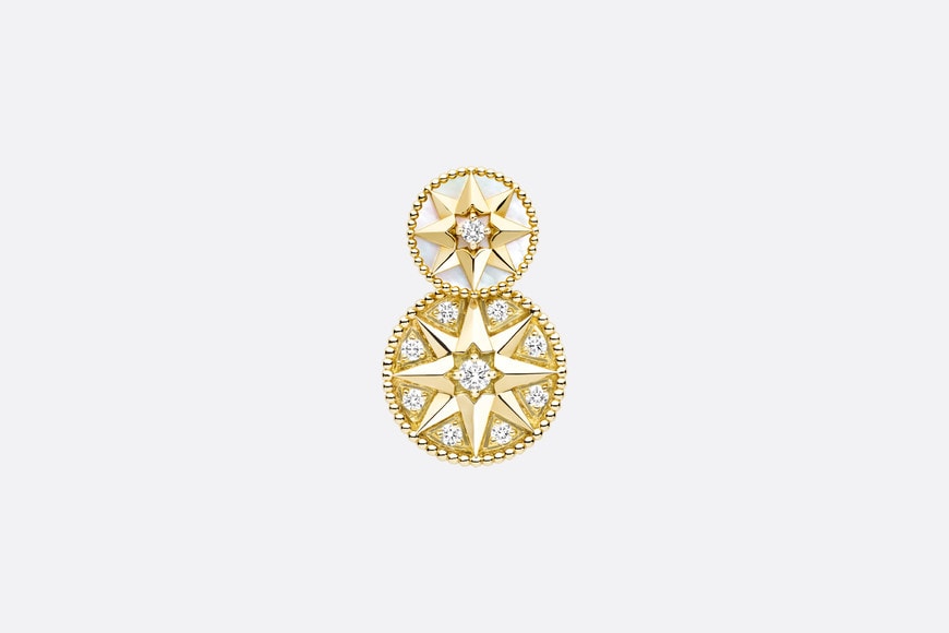 Rose Des Vents Earring • Yellow Gold, Diamonds and Mother-of-Pearl