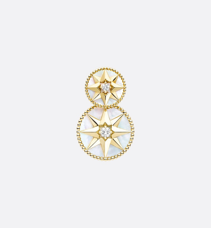 Rose Des Vents Earring • Yellow Gold, Diamonds and Mother-of-Pearl