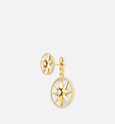 Rose Des Vents Earring • Yellow Gold, Diamonds and Mother-of-Pearl