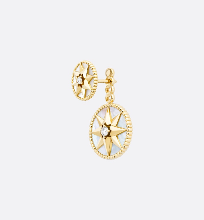 Rose Des Vents Earring • Yellow Gold, Diamonds and Mother-of-Pearl