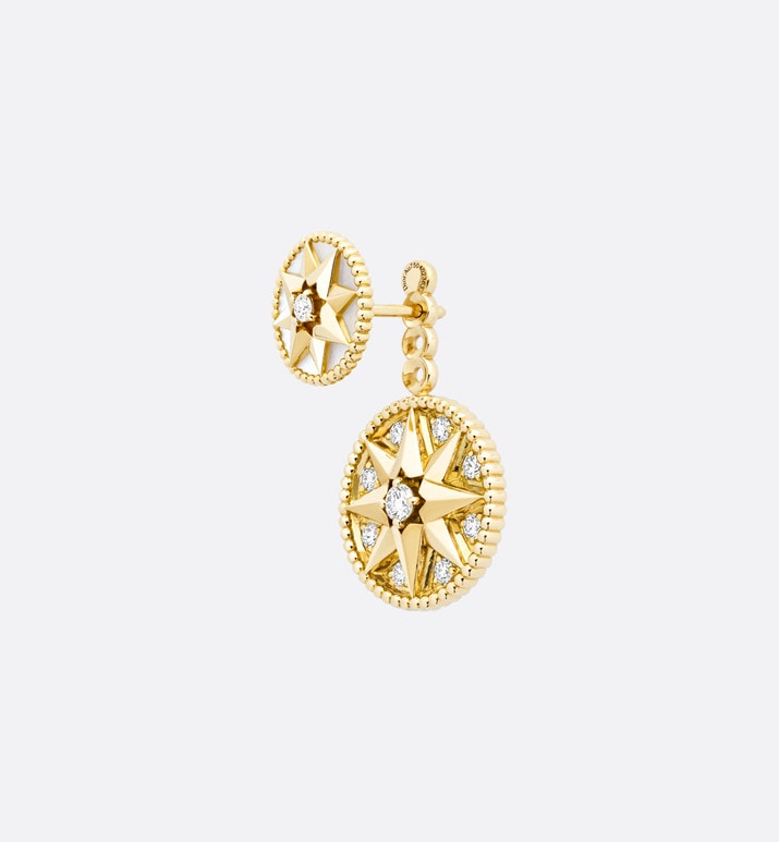 Rose Des Vents Earring • Yellow Gold, Diamonds and Mother-of-Pearl