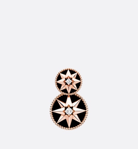 Rose Des Vents Earring • Pink Gold, Diamonds and Onyx