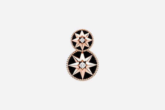 Rose Des Vents Earring • Pink Gold, Diamonds and Onyx