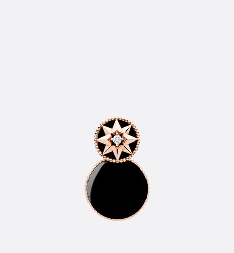 Rose Des Vents Earring • Pink Gold, Diamonds and Onyx