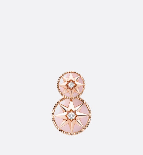 Rose Des Vents Earring • Pink Gold, Diamonds and Pink Opal