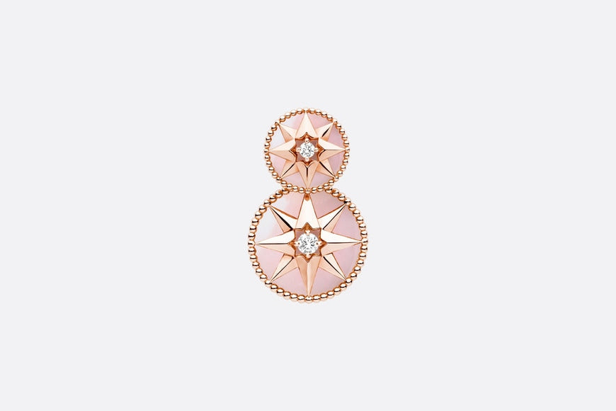 Rose Des Vents Earring • Pink Gold, Diamonds and Pink Opal