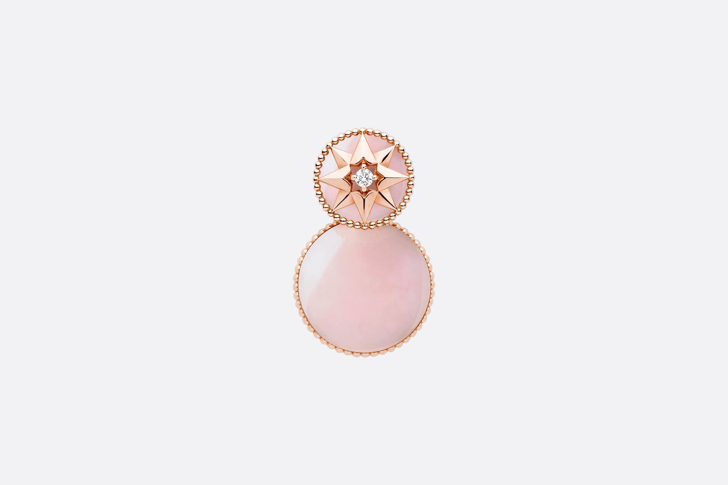 Rose Des Vents Earring • Pink Gold, Diamonds and Pink Opal