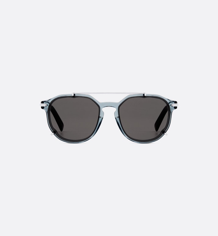 DiorBlackSuit RI • Translucent Blue and Brown Tortoiseshell-Effect Pantos Sunglasses