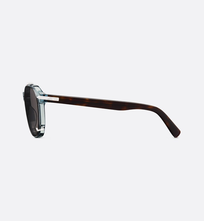 DiorBlackSuit RI • Translucent Blue and Brown Tortoiseshell-Effect Pantos Sunglasses