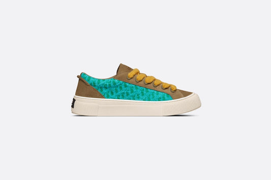 B33 Sneaker - LIMITED AND NUMBERED EDITION - with Digital Twin • Turquoise Dior Oblique Mohair and Brown Suede