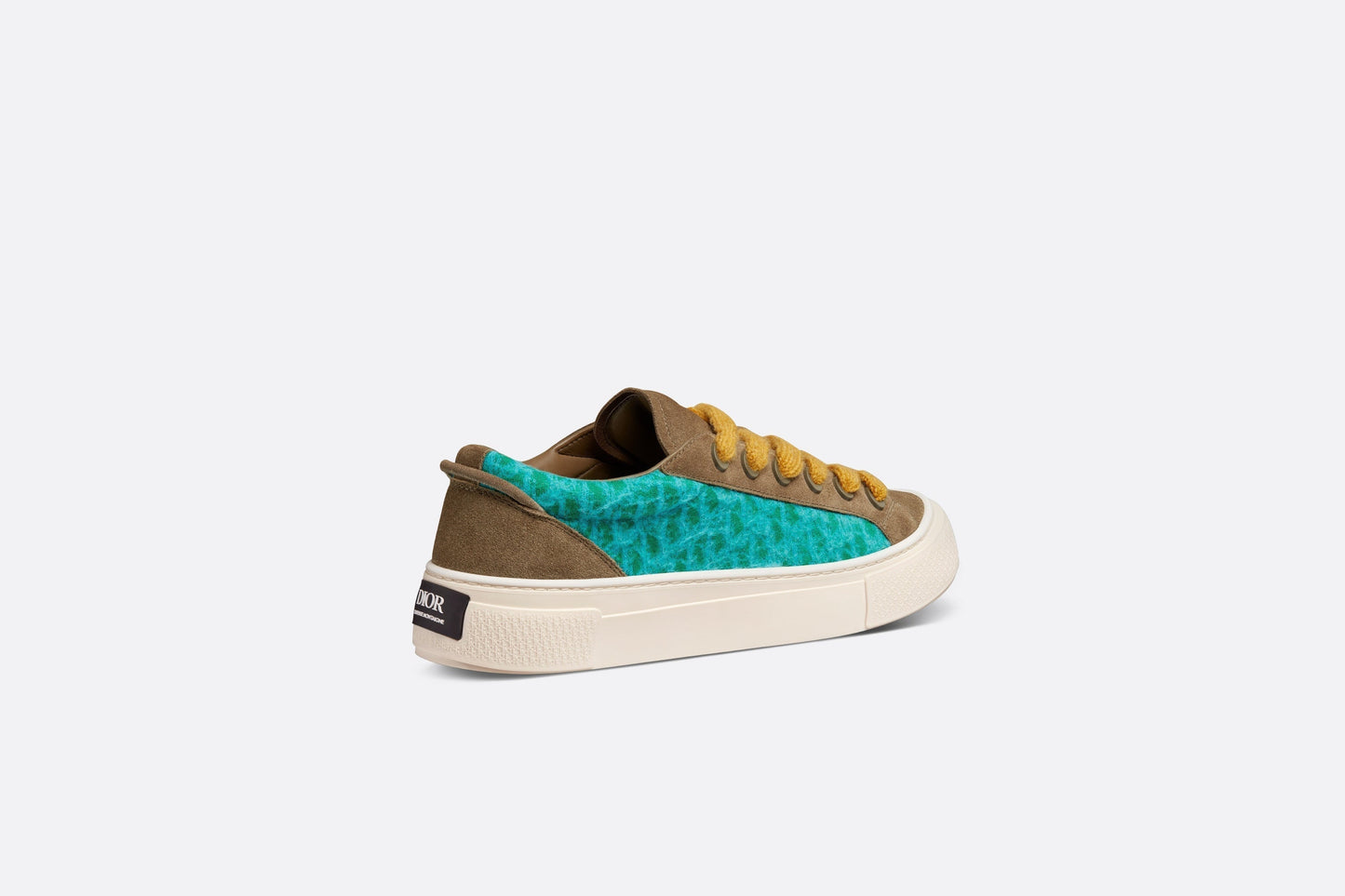 B33 Sneaker - LIMITED AND NUMBERED EDITION - with Digital Twin • Turquoise Dior Oblique Mohair and Brown Suede