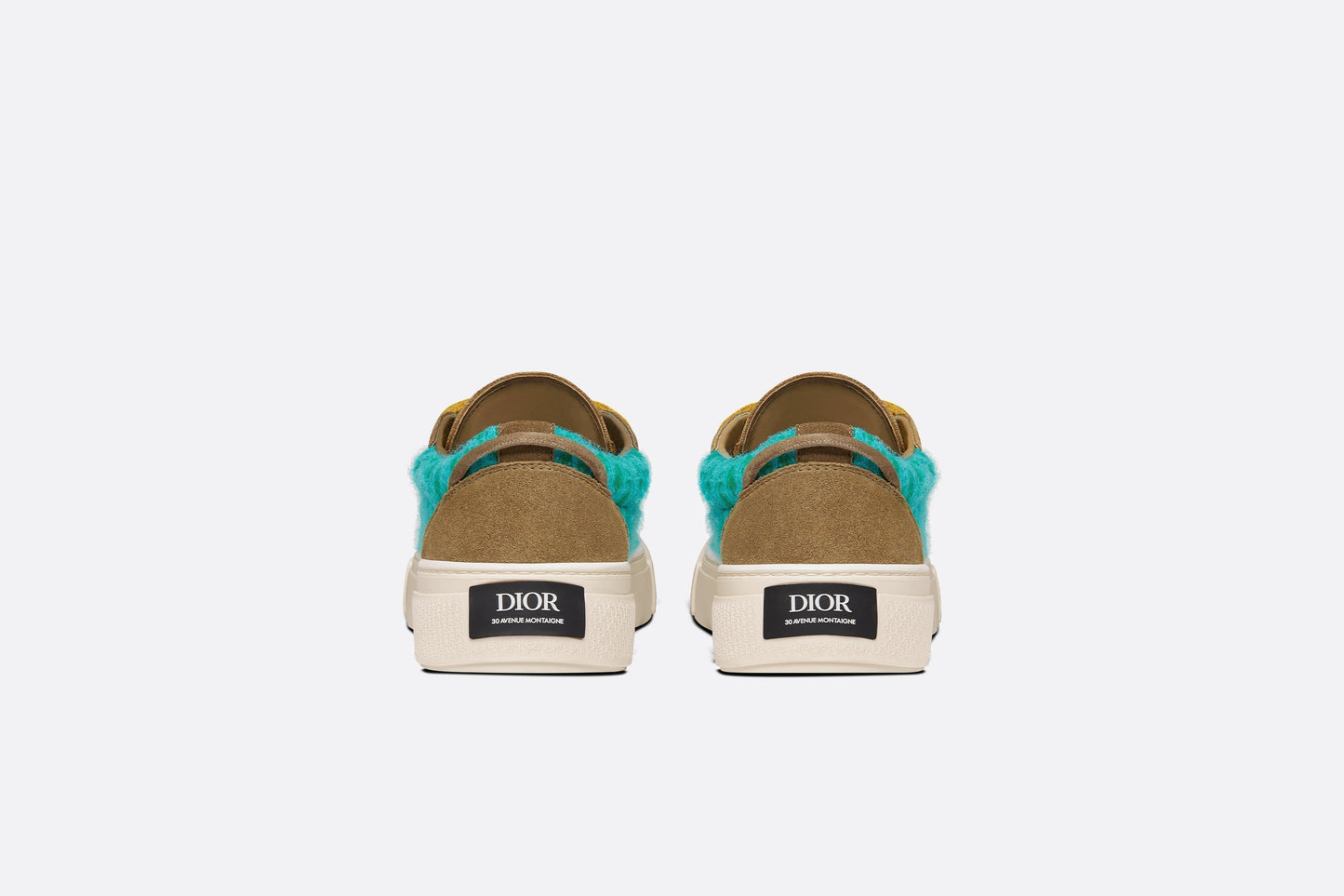 B33 Sneaker - LIMITED AND NUMBERED EDITION - with Digital Twin • Turquoise Dior Oblique Mohair and Brown Suede