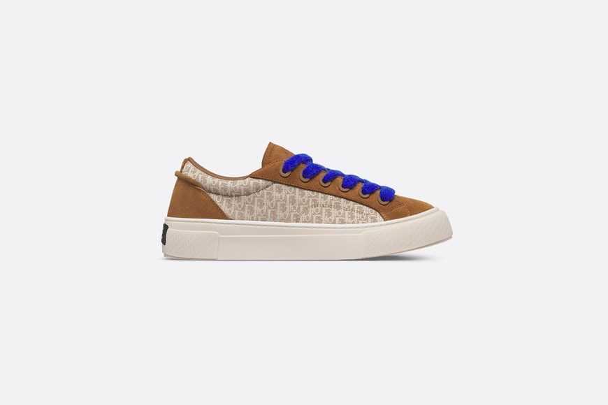 B33 Sneaker • Brown and Cream Dior Oblique Jacquard and Brown Suede