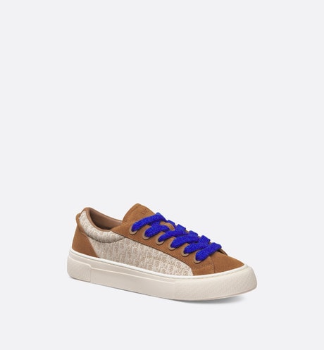B33 Sneaker • Brown and Cream Dior Oblique Jacquard and Brown Suede