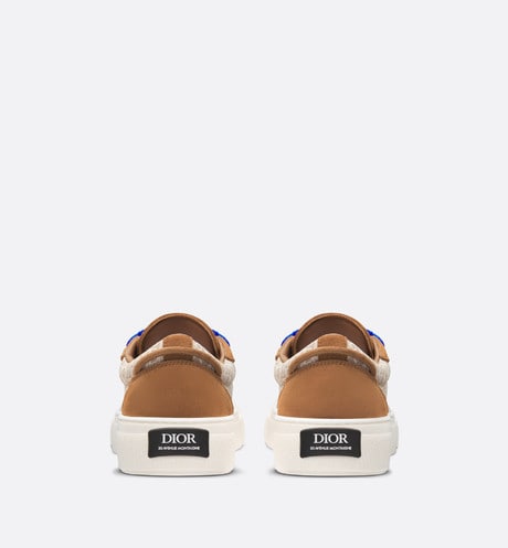 B33 Sneaker • Brown and Cream Dior Oblique Jacquard and Brown Suede
