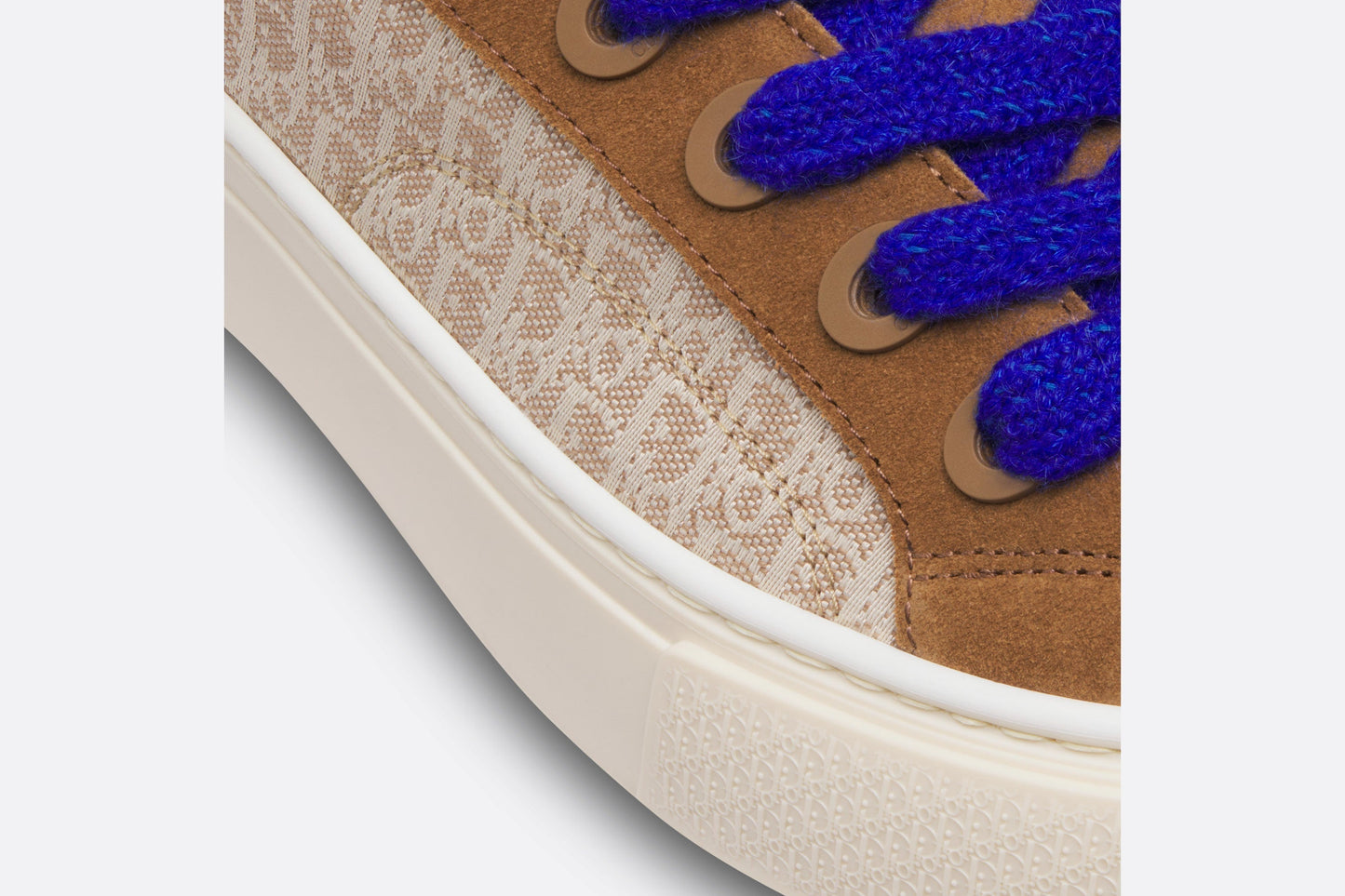 B33 Sneaker • Brown and Cream Dior Oblique Jacquard and Brown Suede