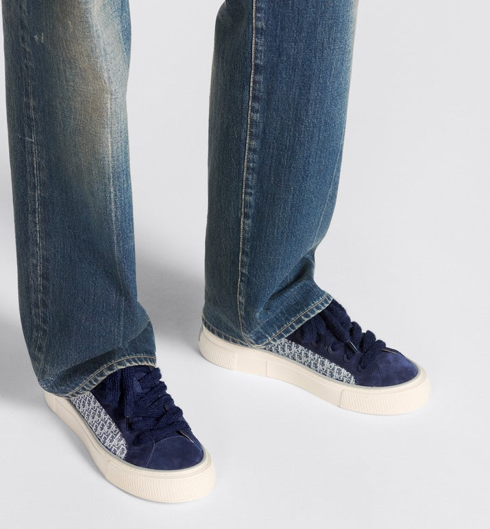 B33 Sneaker • Navy Blue Dior Oblique Jacquard and Suede