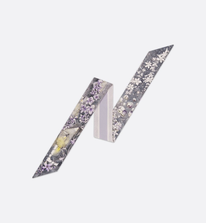 ABCDior L Lavande - Lumière Mitzah Scarf • Ivory Multicolor Silk Twill