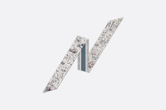 ABCDior N Nénuphar - Nymphe Mitzah Scarf • Ivory Multicolor Silk Twill