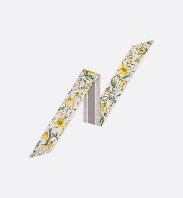 ABCDior Y Ylang-Ylang - Yeux Mitzah Scarf • Ivory Multicolor Silk Twill