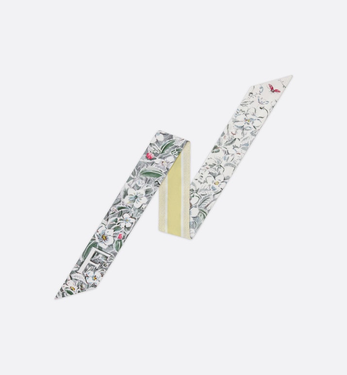 ABCDior F Fraisier des Bois - Fortune Mitzah Scarf • Ivory Multicolor Silk Twill