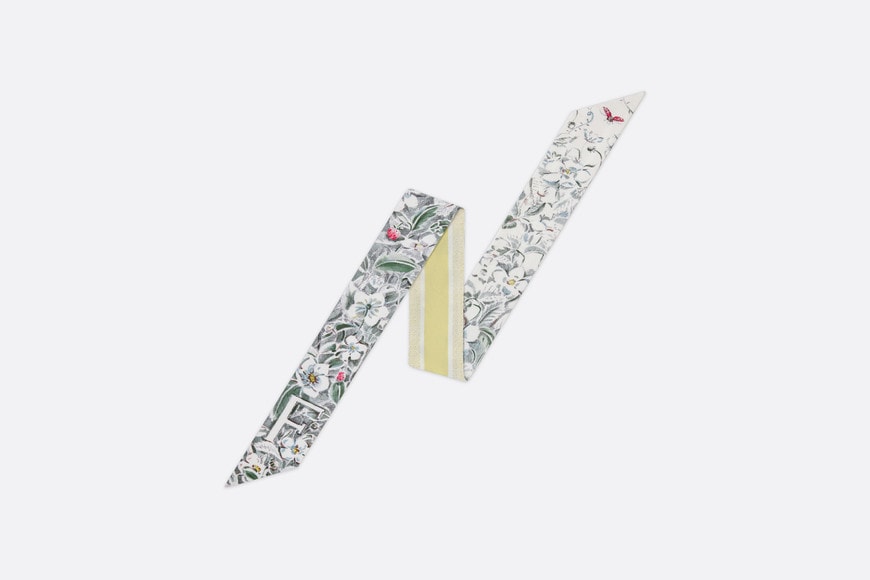 ABCDior F Fraisier des Bois - Fortune Mitzah Scarf • Ivory Multicolor Silk Twill