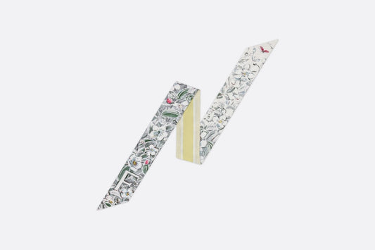 ABCDior F Fraisier des Bois - Fortune Mitzah Scarf • Ivory Multicolor Silk Twill