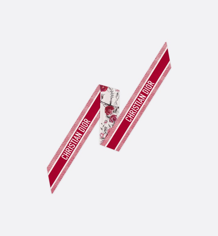 ABCDior R Rose - Romantique Mitzah Scarf • Ivory Multicolor Silk Twill