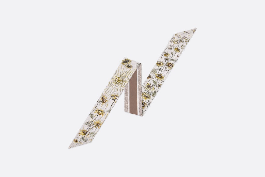 ABCDior T Tournesol - Trésor Mitzah Scarf • Ivory Multicolor Silk Twill