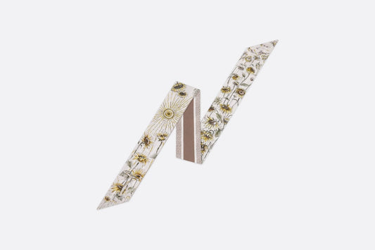 ABCDior T Tournesol - Trésor Mitzah Scarf • Ivory Multicolor Silk Twill