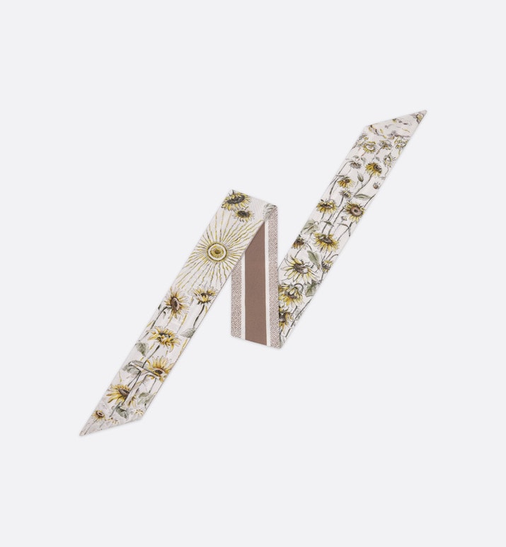 ABCDior T Tournesol - Trésor Mitzah Scarf • Ivory Multicolor Silk Twill