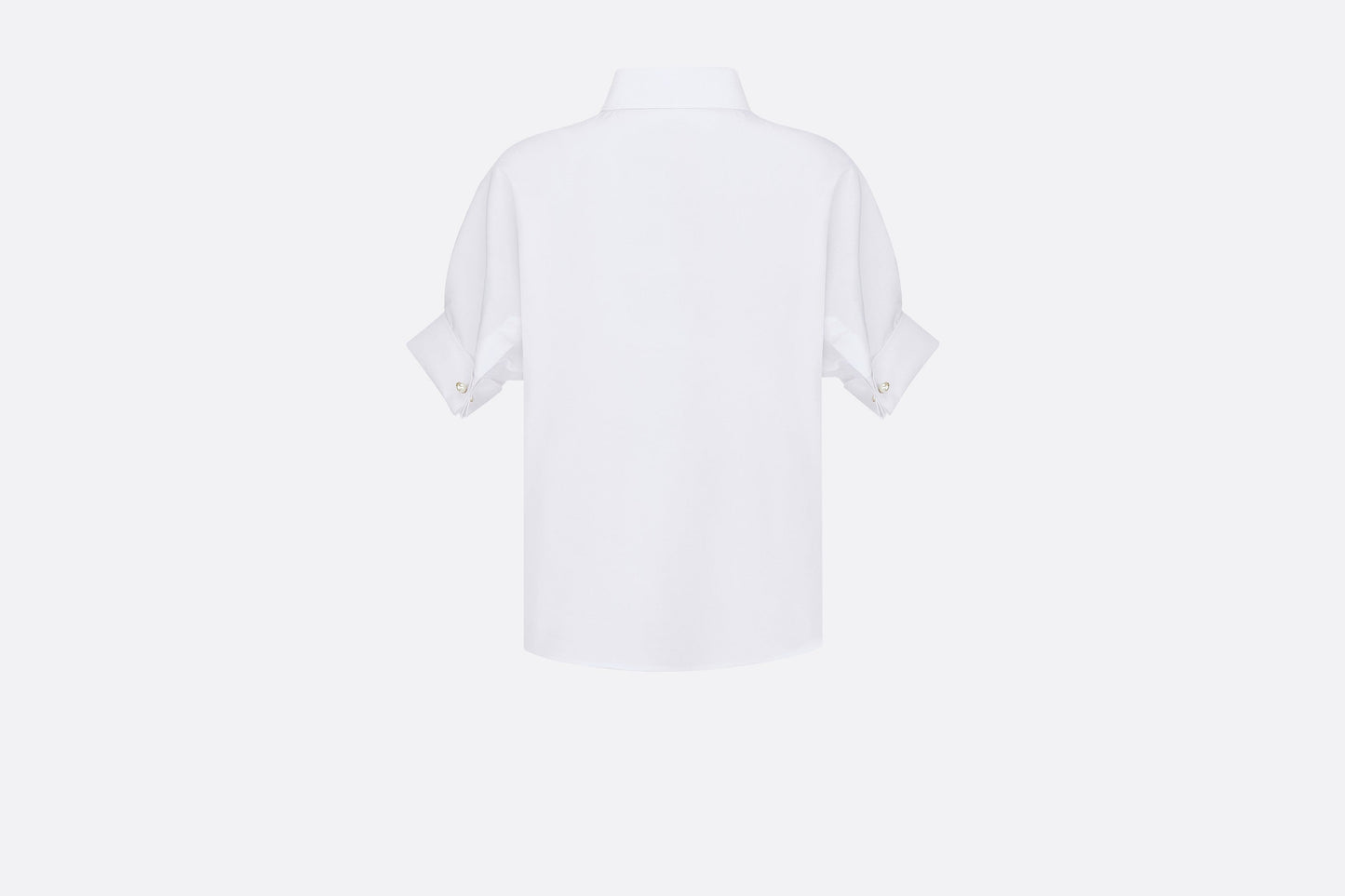 Blouse with Puff Sleeves • White Cotton Poplin