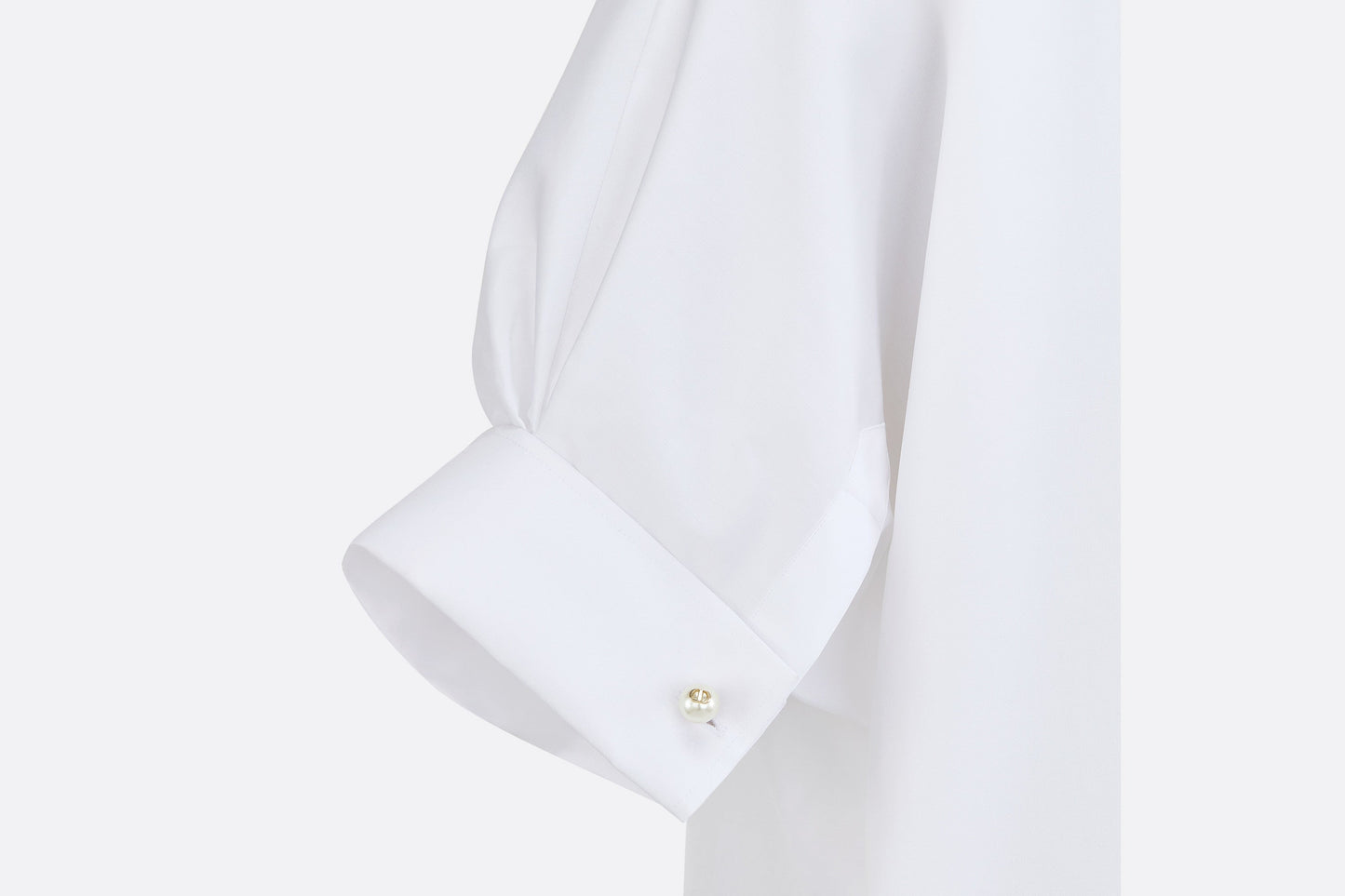 Blouse with Puff Sleeves • White Cotton Poplin