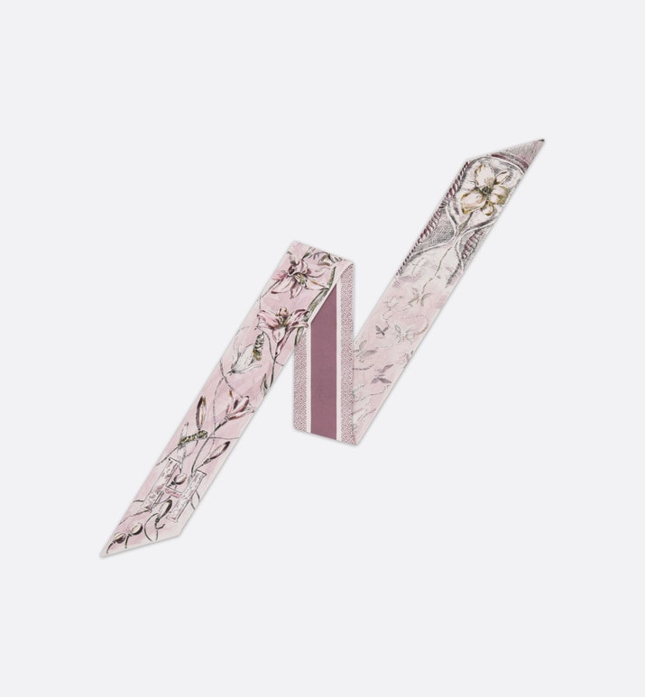 ABCDior H Hémérocalle - Heures Mitzah Scarf • Ivory Multicolor Silk Twill