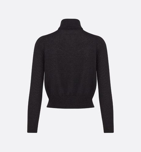 Tied Collar Sweater • Black Cashmere Knit