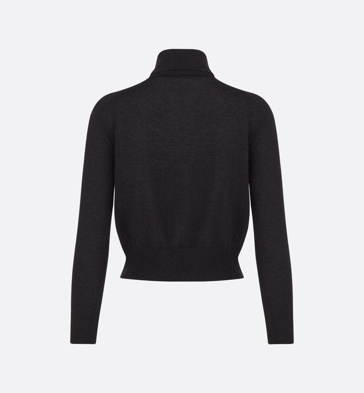 Tied Collar Sweater • Black Cashmere Knit
