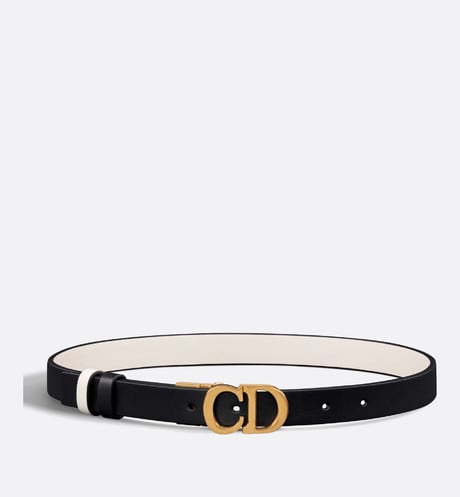 Reversible Saddle Belt • Black and Latte Smooth Calfskin, 20 MM